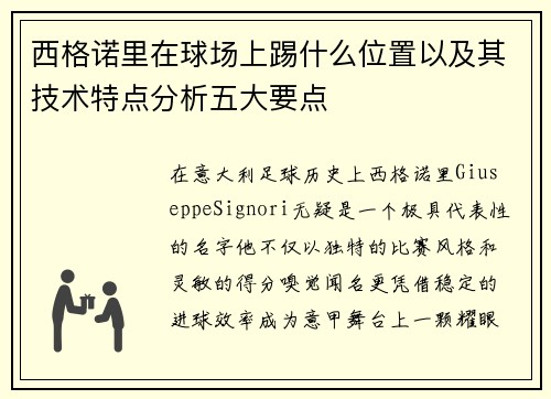 西格诺里在球场上踢什么位置以及其技术特点分析五大要点