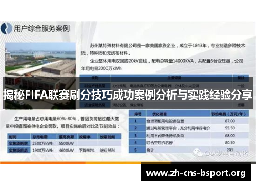 揭秘FIFA联赛刷分技巧成功案例分析与实践经验分享
